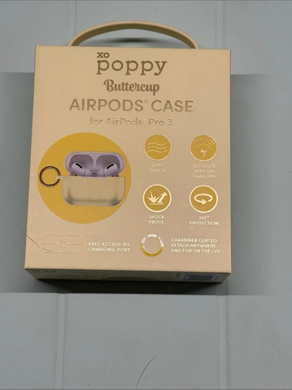 Poppy Soft-Touch AirPods Pro 3 Case with Keyring - Buttercup